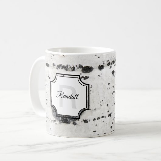 モノグラムイニシャル自然恋人《植物》アスペンバーク写真 コーヒーマグカップ (正面左)