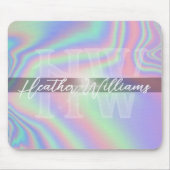 モノグラムイニシャル虹色ホログラムマウスパッド マウスパッド (正面)