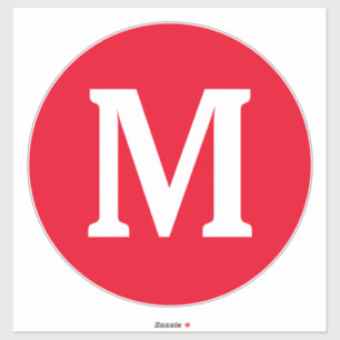 モノグラムイニシャル赤白はっきりした名前をカスタムするカッコいい シール