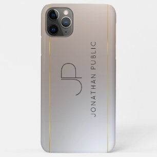 モノグラムイニシャル金ゴールドシルバールックエレガントテンプレート iPhone 11 PRO MAXケース