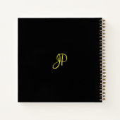 モノグラムイニシャル金ゴールドスクリプトビジネステンプレート ノートブック (裏面)