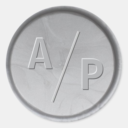 モノグラムイニシャル銀ワックスシール ラウンドシール (正面)