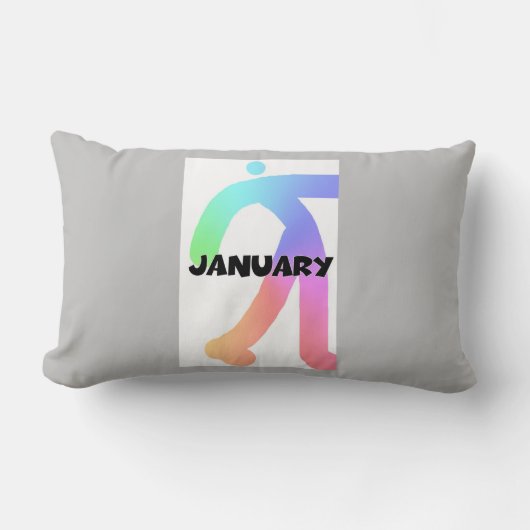 モノグラムイニシャル1月 ランバークッション (正面)