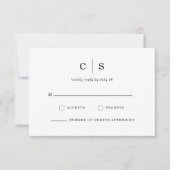 モノグラムイニシャル ウェディングRSVP セーブザデート (正面)
