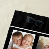 モノグラムイニシャル クラシック 黒白写真コラージュ ビーチタオル (インサイチュ)