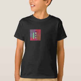 モノグラムイニシャル グランジファンキー パープル グリーンアート Tシャツ