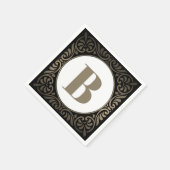 モノグラムイニシャル スタンダードカクテルナプキン (角)