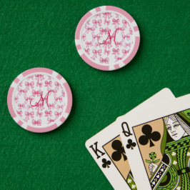 モノグラムイニシャル ピンクリボン コケット エシカルギフト ポーカーチップ