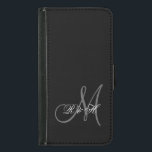 モノグラムイニシャル|ブシンプルラックグレー GALAXY S5 ウォレットケース<br><div class="desc">、黒シンプルの背景色に灰色と白のモノグラムイニシャルが付いているので、こエレガントれは、彼や彼女や新人のために自分のケースをカスタマイズする方法になります。ELKE CLARKE© MONOGRAM GALLERY用他の色連絡の所有者を保存してください。</div>