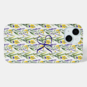 モノグラムイニシャル 紫色 黄色 のワイルドフラワーのトレンド Case-Mate iPhoneケース (裏面 (横))