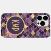 モノグラムイニシャル 紫 金色 人魚の鱗 Case-Mate iPhoneケース (裏面 (横))