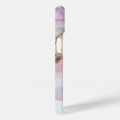 モノグラムイニシャル 紫 青 ゴールド 水彩画ウォッシュ Case-Mate iPhoneケース (裏面 / 右)