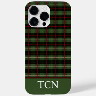 モノグラムイニシャル 赤 緑 黒 プリント タータン Case-Mate iPhone 14 PRO MAXケース