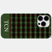 モノグラムイニシャル 赤 緑 黒 プリント タータン  Case-Mate iPhoneケース (裏面 (横))