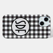 モノグラムイニシャル 黒白バファロー プリント柄 Case-Mate iPhoneケース (裏面 (横))