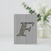 モノグラムイニシャル F アジサイの花 ポストカード (スタンド正面)