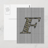 モノグラムイニシャル F アジサイの花 ポストカード (正面/裏面)
