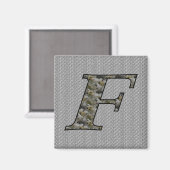 モノグラムイニシャル F アジサイ フラワー マグネット (正面/裏面)