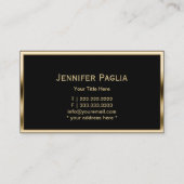 モノグラムイニシャル「JP」金ゴールド枠カスタム付 名刺 (裏面)