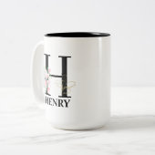 モノグラムイニシャル Pretty H ツートーンマグカップ (正面左)