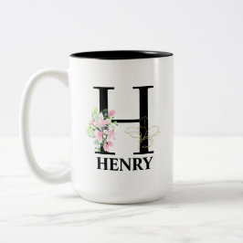 モノグラムイニシャル Pretty H ツートーンマグカップ