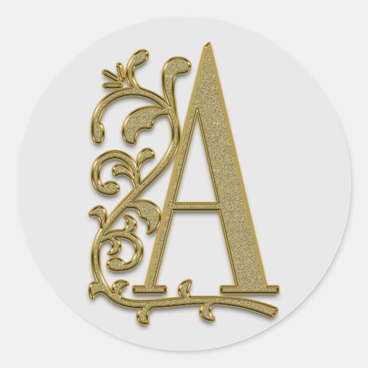 モノグラムイニシャルAシール ラウンドシール (正面)