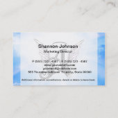 モノグラムイニシャルA、エンジェルウィングス&ハロー(雲つき) 名刺 (裏面)