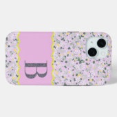 モノグラムイニシャルB薄紫小花 Case-Mate iPhoneケース (裏面 (横))