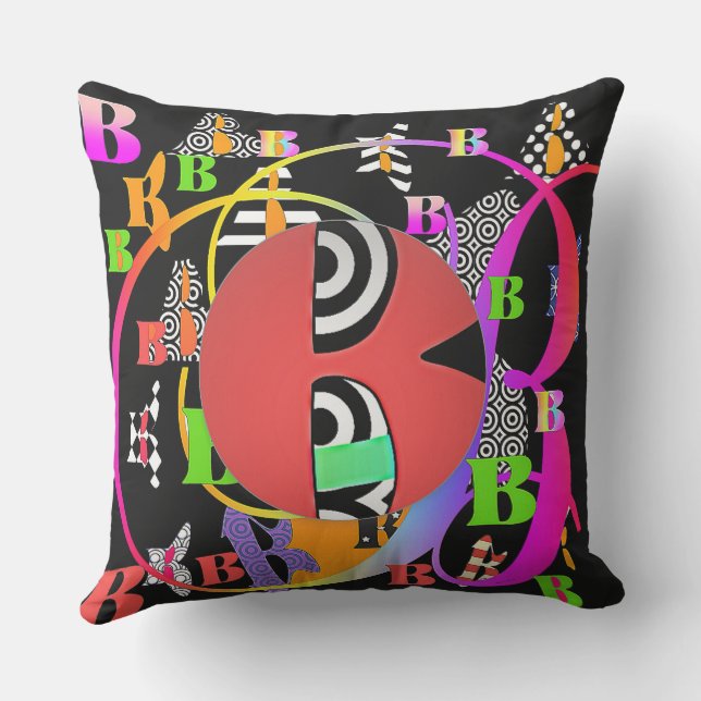 モノグラムイニシャルB 数々の アウトドアクッション (裏面)