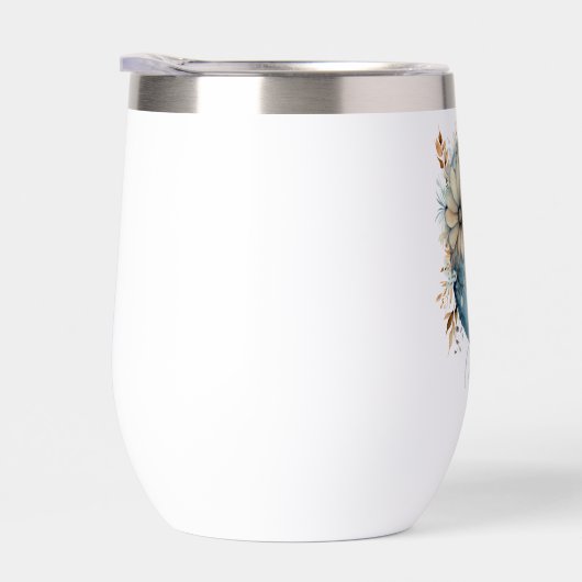 モノグラムイニシャルCブルーフローラ水色ギフト彼女 (右面)