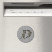 モノグラムイニシャルDアジサイフローラ磁石 マグネット (インサイチュ (食洗機))