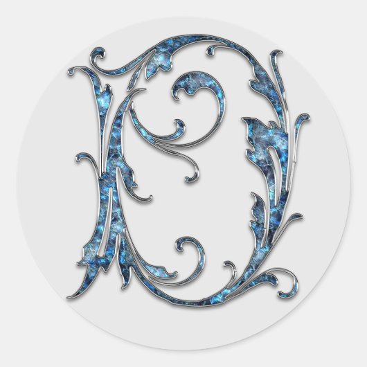 モノグラムイニシャルDシール ラウンドシール (正面)