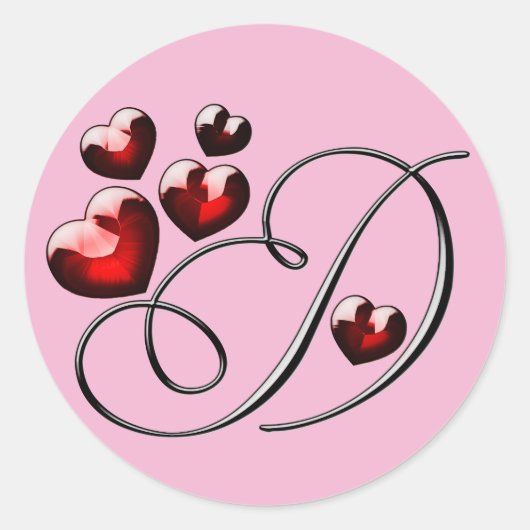 モノグラムイニシャルDシール ラウンドシール (正面)