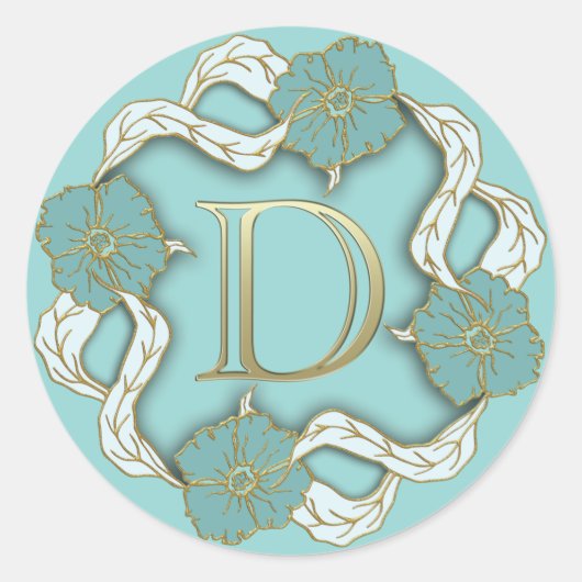 モノグラムイニシャルDシール ラウンドシール (正面)