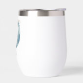 モノグラムイニシャルDブルーフローラ水色ギフト彼女 (左面)