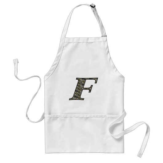 モノグラムイニシャルFアジサイフラワー スタンダードエプロン (正面)