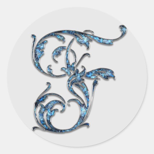 モノグラムイニシャルFシール ラウンドシール (正面)