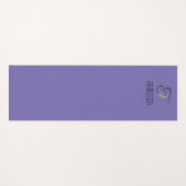 モノグラムイニシャルF水彩フラワーラベンダー ヨガマット (正面(横))