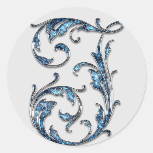 モノグラムイニシャルIシール ラウンドシール (正面)