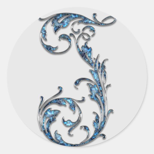 モノグラムイニシャルJシール ラウンドシール (正面)