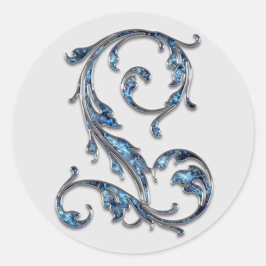 モノグラムイニシャルLシール ラウンドシール (正面)