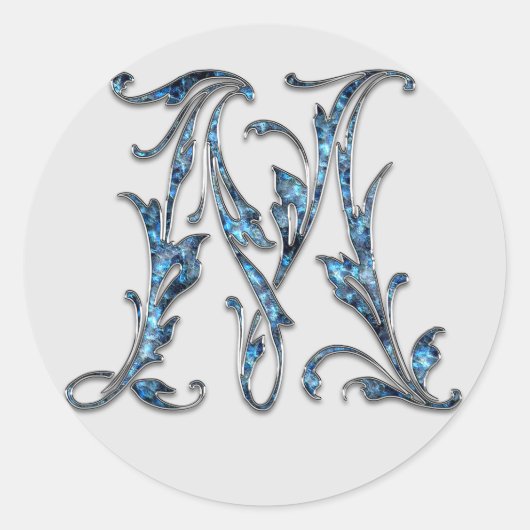 モノグラムイニシャルMシール ラウンドシール (正面)