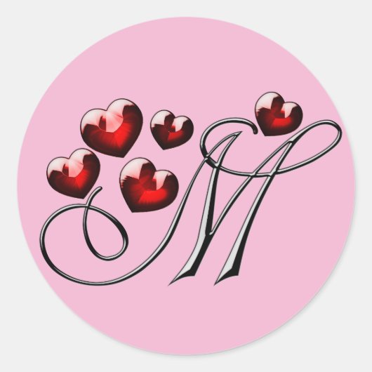 モノグラムイニシャルMシール ラウンドシール (正面)