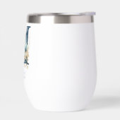 モノグラムイニシャルMブルーフローラ水色ギフト彼女 (左面)