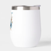 モノグラムイニシャルNブルーフローラ水色ギフト彼女 (左面)