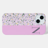 モノグラムイニシャルN薄紫小花 Case-Mate iPhoneケース (裏面 (横))