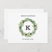 モノグラムイニシャルNoフォトクリスマスカード シーズンカード (正面/裏面)