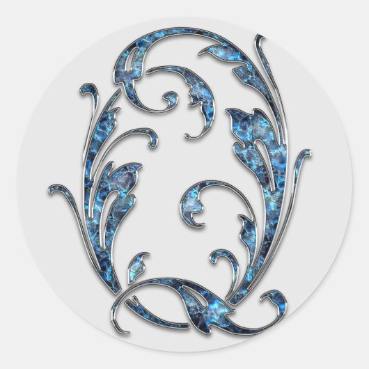 モノグラムイニシャルQステッカー ラウンドシール (正面)