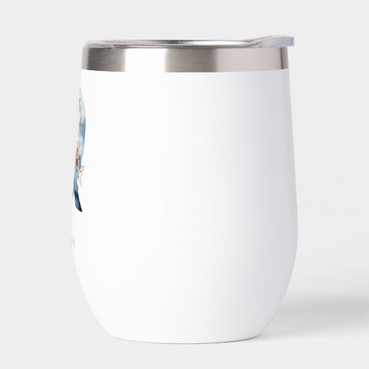 モノグラムイニシャルQブルーフローラ水色ギフト彼女 (左面)