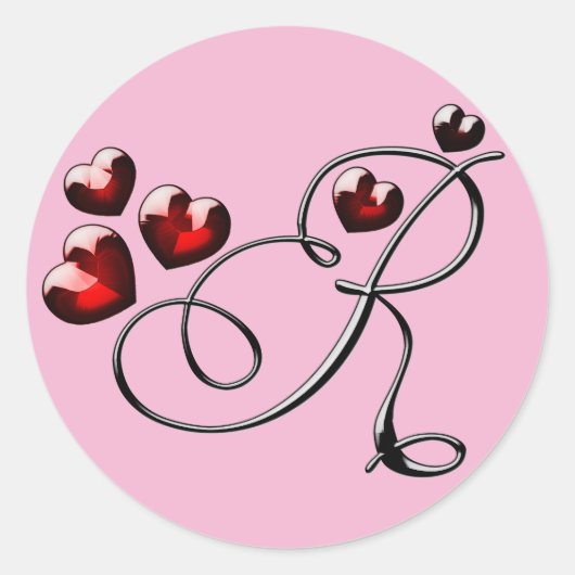 モノグラムイニシャルRシール ラウンドシール (正面)